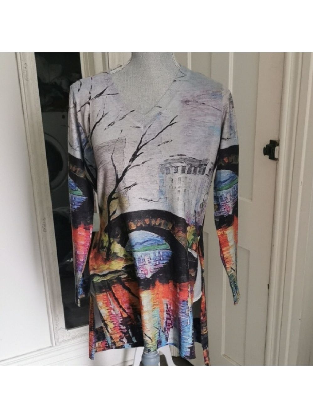 Fresh fx Art to Wear Abstract Artsy Whimsigoth Artist long tunic. Size S